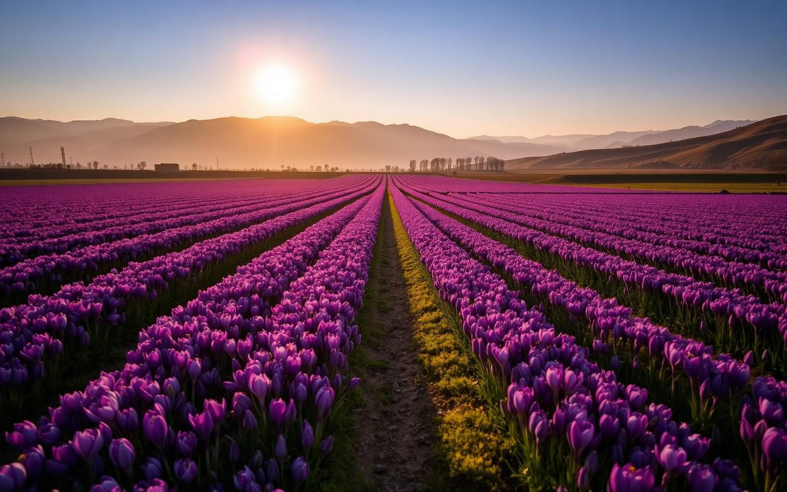 Crocus fields of Pampore, Kashmir